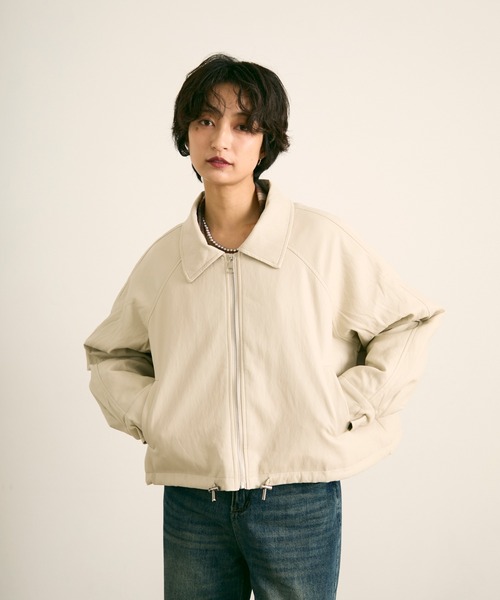 セール】ボア襟フェイクレザージップブルゾン（ブルゾン）｜uchi