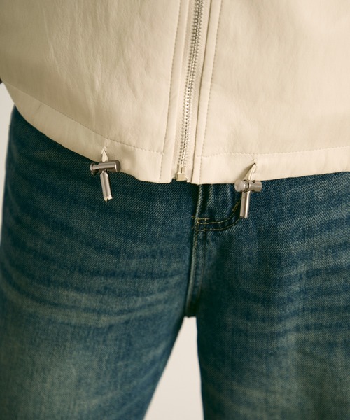 セール】ボア襟フェイクレザージップブルゾン（ブルゾン）｜uchi