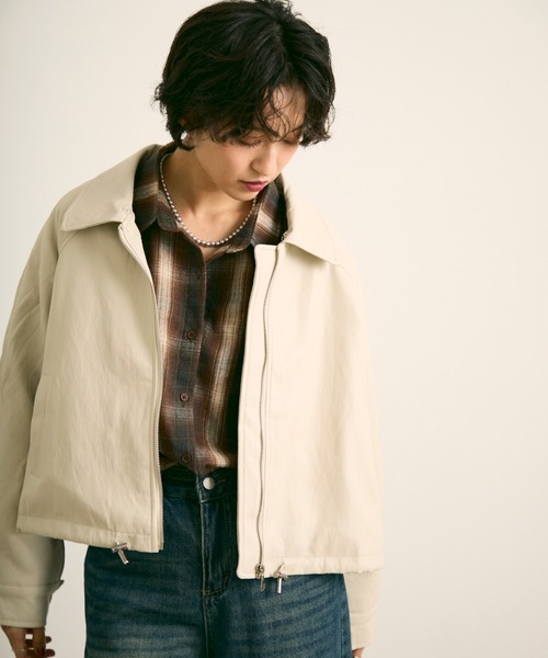 セール】ボア襟フェイクレザージップブルゾン（ブルゾン）｜uchi