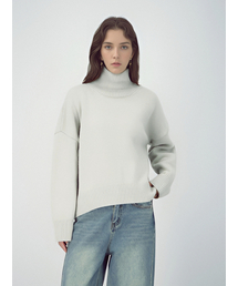 Wool Turtle Neck Knit _L.Grey
