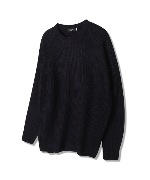 POLYGRAM(ポリグラム)の「サイドスリットハチニットラグランラウンドニット - 4COLOR(ニット/セーター・レディース・ベージュ/グレー/アイボリー/ダークネイビー・FREE)」の4枚目の写真