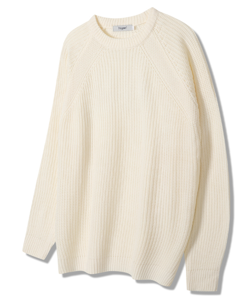 POLYGRAM(ポリグラム)の「サイドスリットハチニットラグランラウンドニット - 4COLOR(ニット/セーター・レディース・ベージュ/グレー/アイボリー/ダークネイビー・FREE)」の6枚目の写真