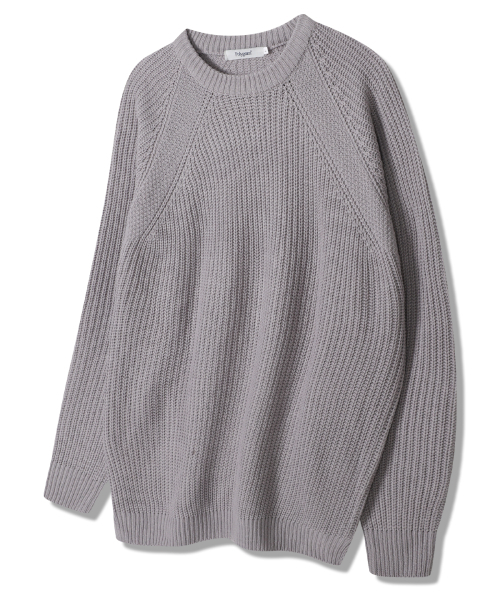 POLYGRAM(ポリグラム)の「サイドスリットハチニットラグランラウンドニット - 4COLOR(ニット/セーター・レディース・ベージュ/グレー/アイボリー/ダークネイビー・FREE)」の7枚目の写真
