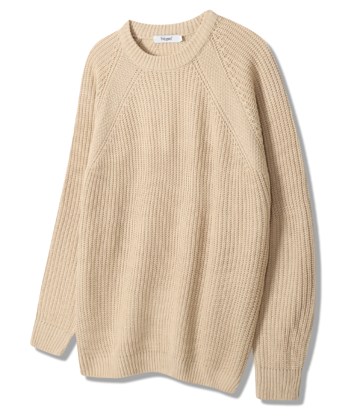 POLYGRAM(ポリグラム)の「サイドスリットハチニットラグランラウンドニット - 4COLOR(ニット/セーター・レディース・ベージュ/グレー/アイボリー/ダークネイビー・FREE)」の8枚目の写真