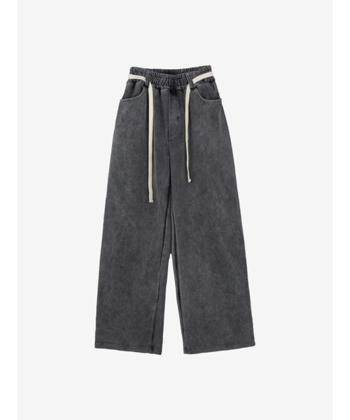 INEXCIS(イネクシス)の「スノーデニムワイドパンツ(ウォッシュドブラック)(スウェットパンツ・メンズ・ブルー系その他・FREE)」の1枚目の写真