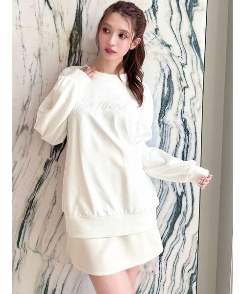 RESEXXY（リゼクシー）の「エンブロイダリーロゴスウェットトップス（スウェット・レディース・ピンク/ホワイト/ネイビー・FREE）」の5枚目の写真