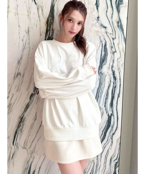 RESEXXY（リゼクシー）の「エンブロイダリーロゴスウェットトップス（スウェット・レディース・ピンク/ホワイト/ネイビー・FREE）」の6枚目の写真