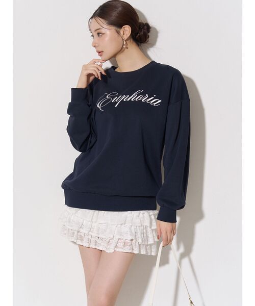 RESEXXY（リゼクシー）の「エンブロイダリーロゴスウェットトップス（スウェット・レディース・ピンク/ホワイト/ネイビー・FREE）」の8枚目の写真