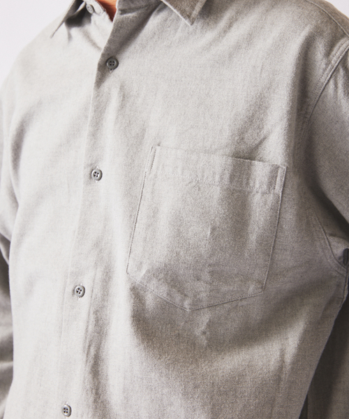 JOURNAL STANDARD relume（ジャーナルスタンダード　レリューム）の「JAMES FABRIC / ジェームスファブリック ヘザーブラッシュ ネルシャツ（シャツ/ブラウス・メンズ・グリーン/キャメル/ブラウン/ライトグレー・LARGE/MEDIUM）」の6枚目の写真