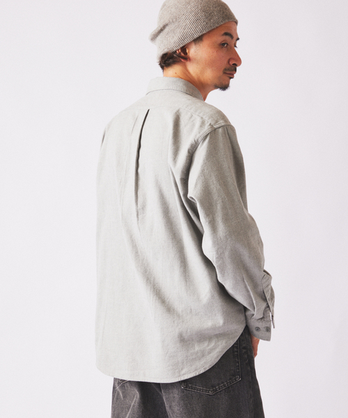 JOURNAL STANDARD relume（ジャーナルスタンダード　レリューム）の「JAMES FABRIC / ジェームスファブリック ヘザーブラッシュ ネルシャツ（シャツ/ブラウス・メンズ・グリーン/キャメル/ブラウン/ライトグレー・LARGE/MEDIUM）」の7枚目の写真