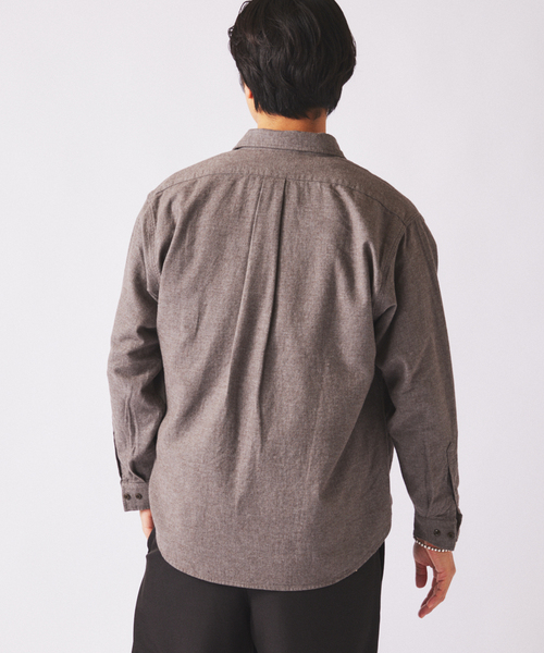 JOURNAL STANDARD relume（ジャーナルスタンダード　レリューム）の「JAMES FABRIC / ジェームスファブリック ヘザーブラッシュ ネルシャツ（シャツ/ブラウス・メンズ・グリーン/キャメル/ブラウン/ライトグレー・LARGE/MEDIUM）」の13枚目の写真