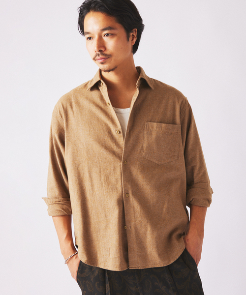 JOURNAL STANDARD relume（ジャーナルスタンダード　レリューム）の「JAMES FABRIC / ジェームスファブリック ヘザーブラッシュ ネルシャツ（シャツ/ブラウス・メンズ・グリーン/キャメル/ブラウン/ライトグレー・LARGE/MEDIUM）」の18枚目の写真