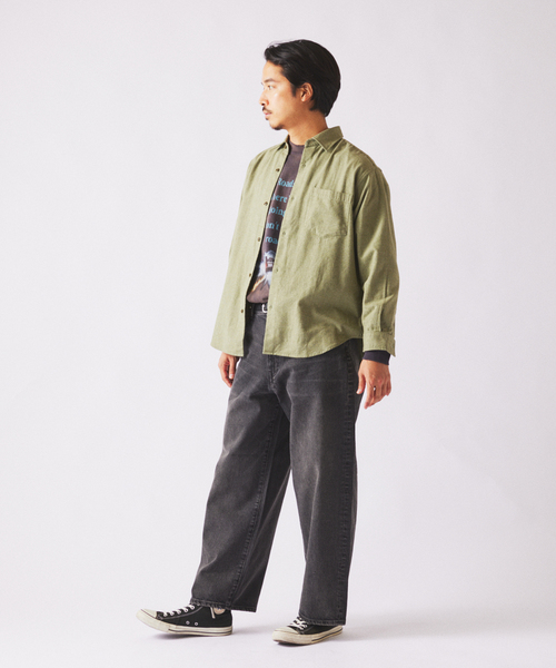 JOURNAL STANDARD relume（ジャーナルスタンダード　レリューム）の「JAMES FABRIC / ジェームスファブリック ヘザーブラッシュ ネルシャツ（シャツ/ブラウス・メンズ・グリーン/キャメル/ブラウン/ライトグレー・LARGE/MEDIUM）」の22枚目の写真