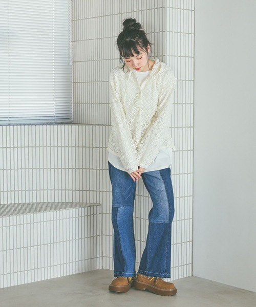 niko and...（ニコアンド）の「[NKJ 2026SS] ストレートセミフレアデニムパンツ（デニムパンツ・レディース・インディゴブルー/グレー・MEDIUM/LARGE）」の12枚目の写真