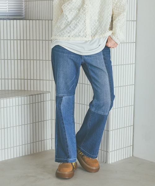 niko and...（ニコアンド）の「[NKJ 2026SS] ストレートセミフレアデニムパンツ（デニムパンツ・レディース・インディゴブルー/グレー・MEDIUM/LARGE）」の14枚目の写真