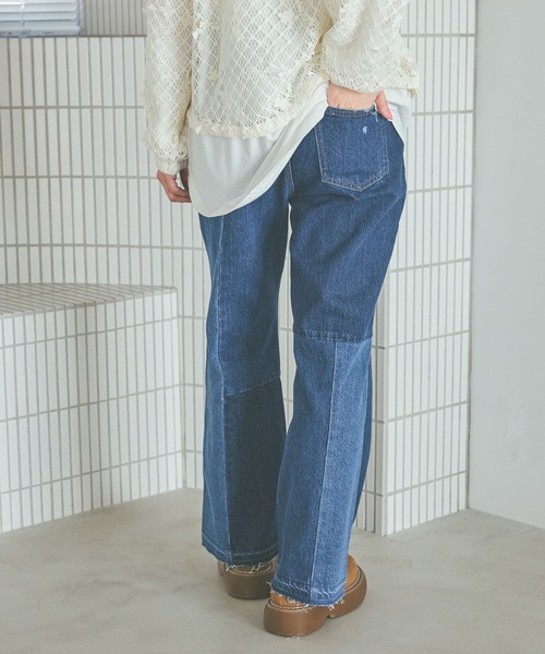 niko and...（ニコアンド）の「[NKJ 2026SS] ストレートセミフレアデニムパンツ（デニムパンツ・レディース・インディゴブルー/グレー・MEDIUM/LARGE）」の15枚目の写真