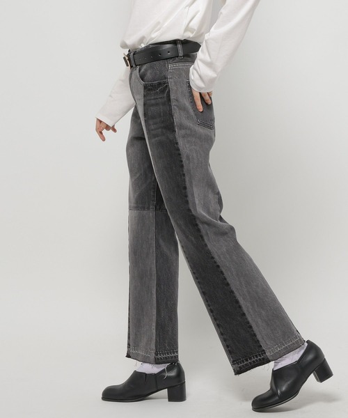 新品♡セブンフェアリー購入♡すそポケットデニム♡XL NKJ 2026SS] ストレートセミフレアデニムパンツ（デニムパンツ）｜niko