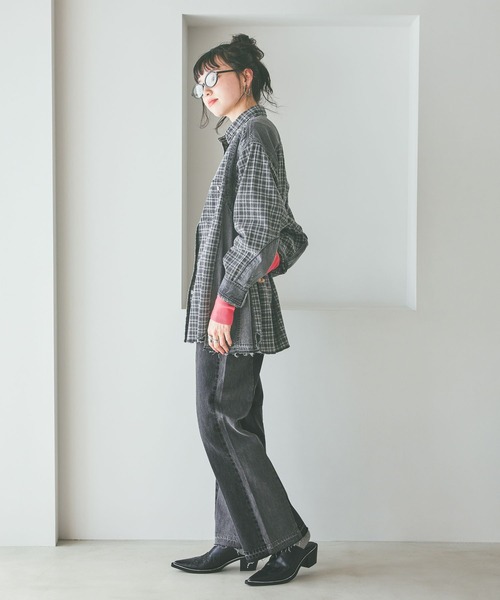 niko and...（ニコアンド）の「[NKJ 2026SS] ストレートセミフレアデニムパンツ（デニムパンツ・レディース・インディゴブルー/グレー・MEDIUM/LARGE）」の3枚目の写真