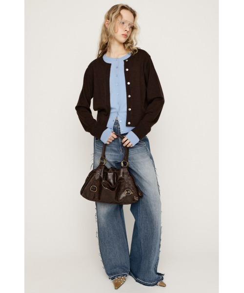 SLY（スライ）の「【2026SS新作】LAYERED LIKE KNIT TOPS レイヤードライク ニットトップス 春服（ニット/セーター・レディース・ネイビー/ブラウン・FREE）」の6枚目の写真