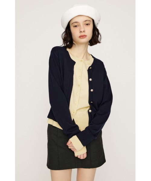 SLY（スライ）の「【2026SS新作】LAYERED LIKE KNIT TOPS レイヤードライク ニットトップス 春服（ニット/セーター・レディース・ネイビー/ブラウン・FREE）」の16枚目の写真