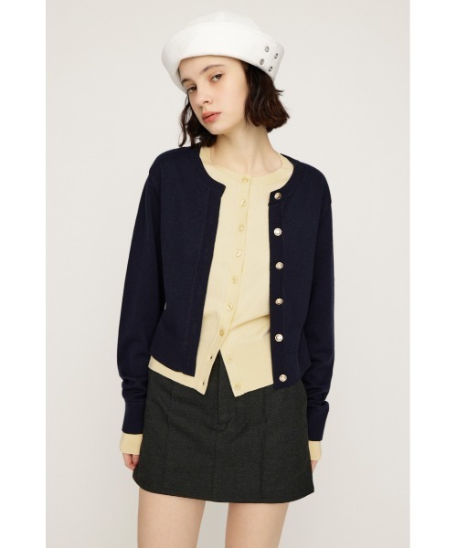 SLY（スライ）の「【2026SS新作】LAYERED LIKE KNIT TOPS レイヤードライク ニットトップス 春服（ニット/セーター・レディース・ネイビー/ブラウン・FREE）」の19枚目の写真