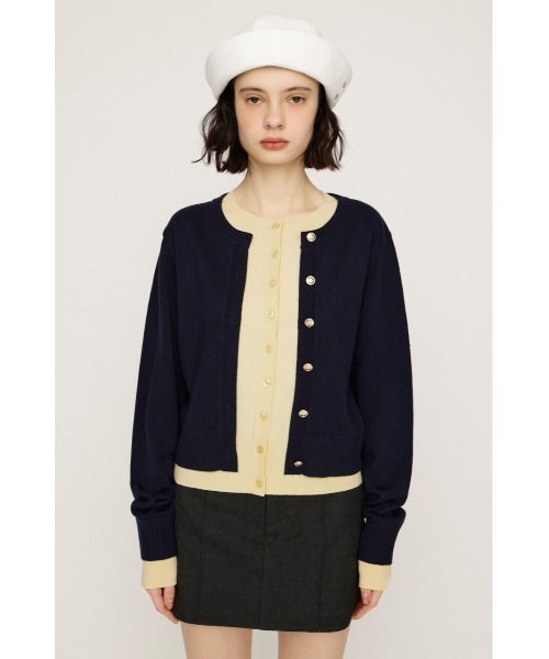 SLY（スライ）の「【2026SS新作】LAYERED LIKE KNIT TOPS レイヤードライク ニットトップス 春服（ニット/セーター・レディース・ネイビー/ブラウン・FREE）」の20枚目の写真