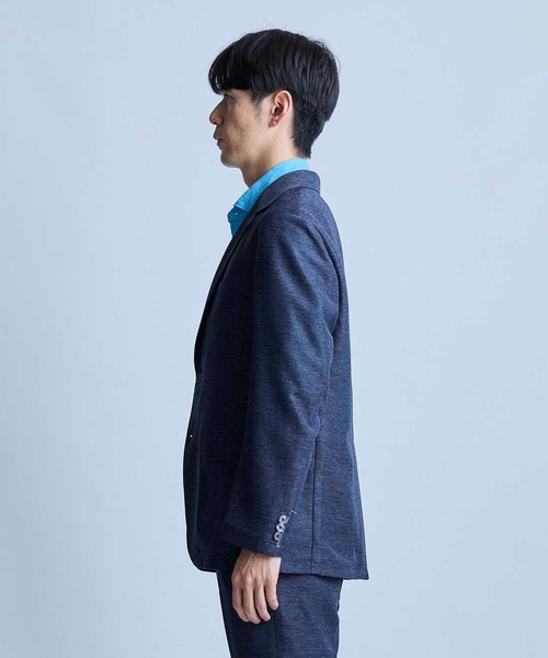 UNION STATION（ユニオンステーション）の「【セットアップ対応】カラミ織りテーラードジャケット〈通気性〉（テーラードジャケット・メンズ・ブラック/ライトグレー/ネイビー・S/M/L/LL）」の6枚目の写真