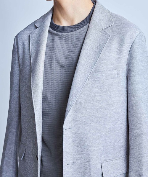 UNION STATION（ユニオンステーション）の「【セットアップ対応】カラミ織りテーラードジャケット〈通気性〉（テーラードジャケット・メンズ・ブラック/ライトグレー/ネイビー・S/M/L/LL）」の14枚目の写真
