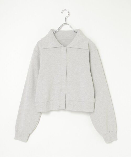 VENCEEXCHANGE（ヴァンスエクスチェンジ）の「襟付きジップカーディガン（パーカー・レディース・アイボリー/杢グレー・FREE）」の2枚目の写真