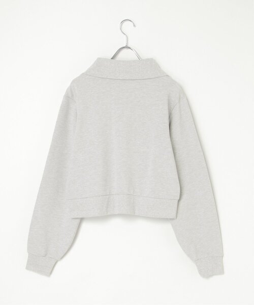 VENCEEXCHANGE（ヴァンスエクスチェンジ）の「襟付きジップカーディガン（パーカー・レディース・杢グレー/アイボリー・FREE）」の4枚目の写真