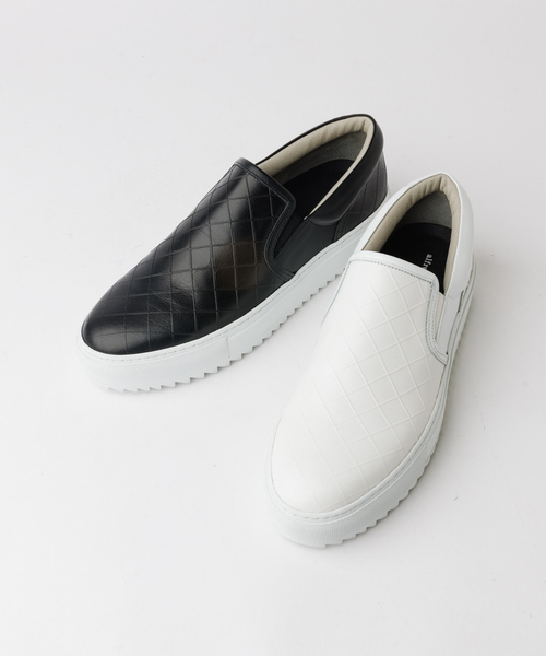 alfredoBANNISTER(アルフレッドバニスター)の「【Margom社】厚底シャークソール 格子 レザー スリッポン スニーカー(スニーカー・メンズ・ブラック/ホワイト・44/43/42/41/40)」の10枚目の写真