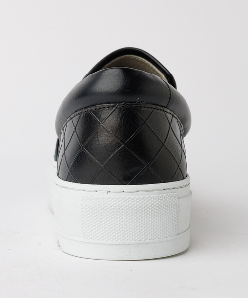 alfredoBANNISTER(アルフレッドバニスター)の「【Margom社】厚底シャークソール 格子 レザー スリッポン スニーカー(スニーカー・メンズ・ブラック/ホワイト・44/43/42/41/40)」の7枚目の写真
