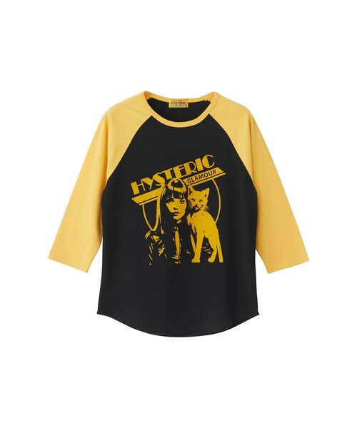HYSTERIC GLAMOUR（ヒステリックグラマー）の「HYSTERIC WOMAN CAT 七分袖Tシャツ（Tシャツ/カットソー・レディース・ブラック/ホワイト/イエロー・FREE）」の3枚目の写真