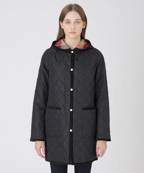 BLUE LABEL CRESTBRIDGE（ブルーレーベルクレストブリッジ）の「【取扱店舗限定】ナチュラルタフタキルティングコート（その他アウター・レディース・ブラック・38/36）」の3枚目の写真