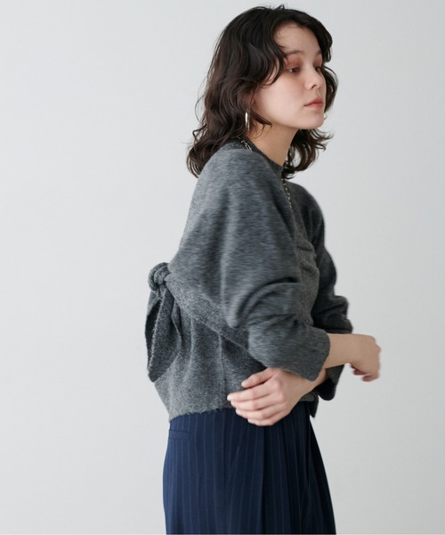 LARUTA(ラルータ)の「【LARUTA】スカーフセットニットプルオーバー(ニット/セーター・レディース・ライトベージュ/パープル/ミント/チャコールグレー・FREE)」の6枚目の写真