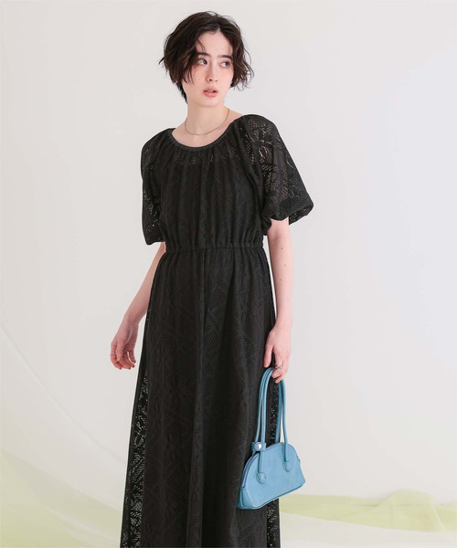 titivate(ティティベイト)の「前後2wayパフスリーブレースワンピース(ワンピース・レディース・ブラック/オフホワイト・L/M/S/SP)」の15枚目の写真