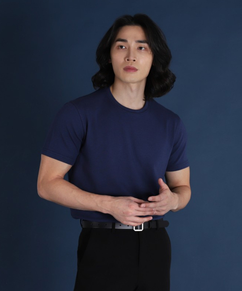 BOASTFIT(ボストピット)の「シグネチャーマッスルフィットコットンモーダル半袖Tシャツオーシャンネイビー(Tシャツ/カットソー・メンズ・その他・M/L/2XL/XL)」の1枚目の写真