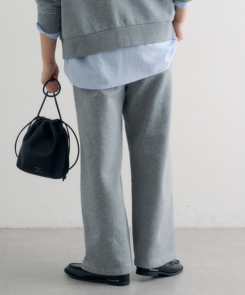 PUAL CE CIN（ピュアルセシン）の「裏毛スウェットパンツ（スウェットパンツ・レディース・グレー/オフホワイト/オートミール・FREE）」の16枚目の写真