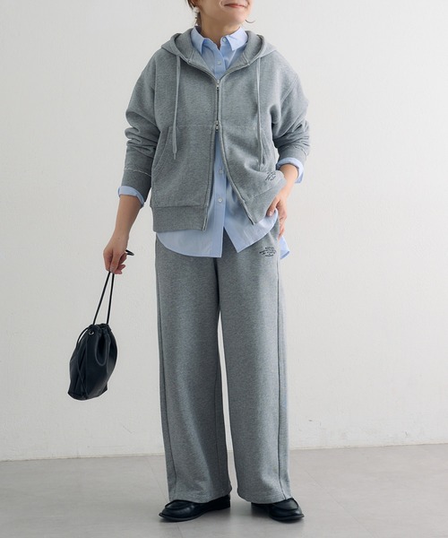 PUAL CE CIN（ピュアルセシン）の「裏毛スウェットパンツ（スウェットパンツ・レディース・グレー/オフホワイト/オートミール・FREE）」の15枚目の写真