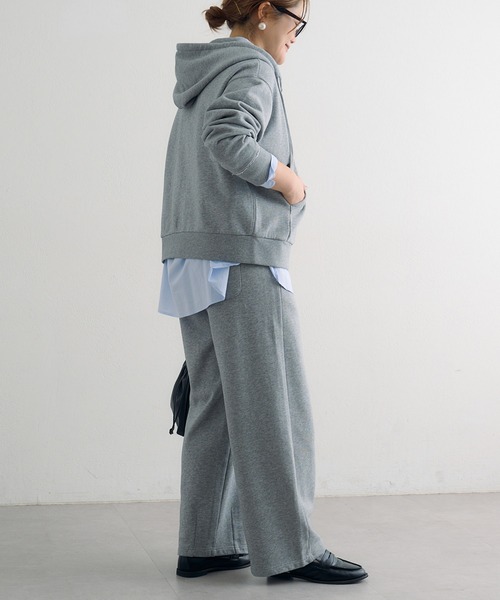 PUAL CE CIN（ピュアルセシン）の「裏毛スウェットパンツ（スウェットパンツ・レディース・グレー/オフホワイト/オートミール・FREE）」の14枚目の写真