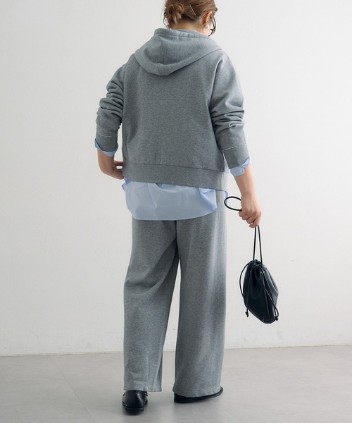 PUAL CE CIN（ピュアルセシン）の「裏毛スウェットパンツ（スウェットパンツ・レディース・グレー/オフホワイト/オートミール・FREE）」の13枚目の写真