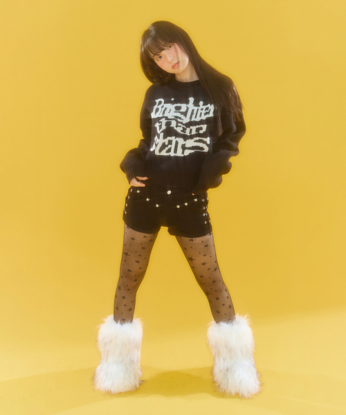 Video Jockey（ビデオジョッキー）の「星より輝く私たちのニットスウェット[ブラック]（ニット/セーター・レディース・ブラック・C/M）」の2枚目の写真