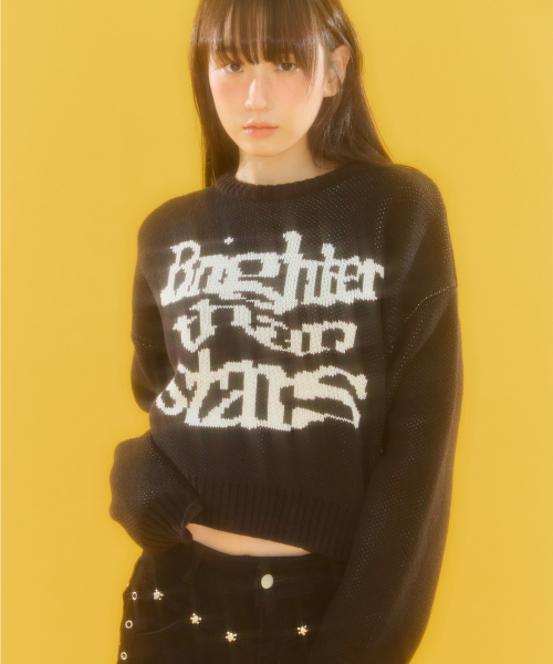 Video Jockey（ビデオジョッキー）の「星より輝く私たちのニットスウェット[ブラック]（ニット/セーター・レディース・ブラック・C/M）」の3枚目の写真