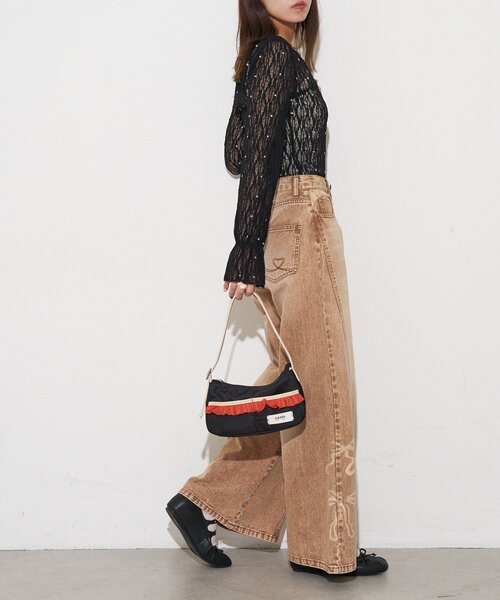 GRAIN(グレイン)の「【GRAIN/グレイン】チュールフリルワンハンドルバッグ(トートバッグ・レディース・ブラック/ブラウン/カーキ・FREE)」の17枚目の写真