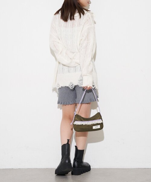 GRAIN(グレイン)の「【GRAIN/グレイン】チュールフリルワンハンドルバッグ(トートバッグ・レディース・ブラック/ブラウン/カーキ・FREE)」の9枚目の写真