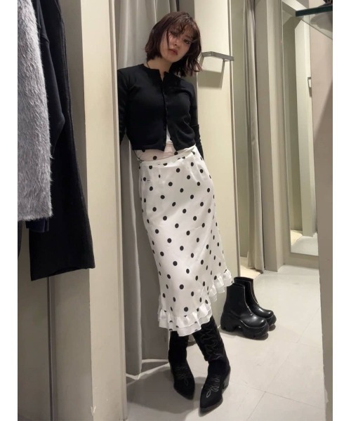 SLY（スライ）の「MICHIXSLY DOTS SK ミチスライドットスカート 冬服 春服（スカート・レディース・ブラウン系その他2/ホワイト系その他2・2/1）」の19枚目の写真