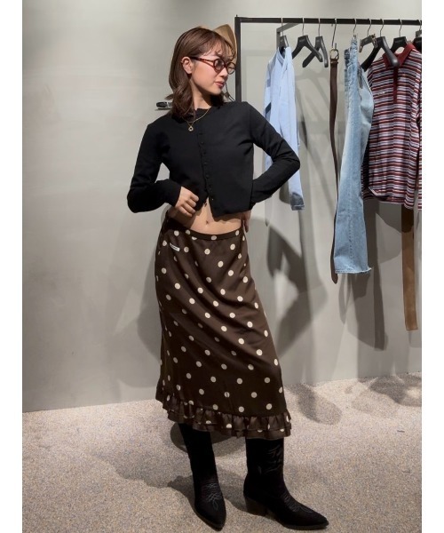 SLY（スライ）の「MICHIXSLY DOTS SK ミチスライドットスカート 冬服 春服（スカート・レディース・ブラウン系その他2/ホワイト系その他2・2/1）」の7枚目の写真
