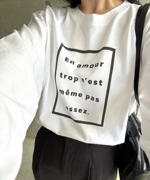 etta(エタ)の「プリントロゴロンT/長袖Tシャツ(Tシャツ/カットソー・レディース・ホワイト・MEDIUM/LARGE/SMALL/X-SMALL/X-LARGE)」の1枚目の写真