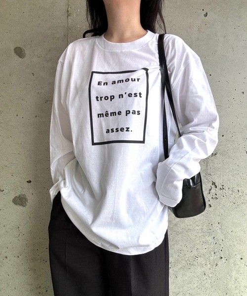 etta(エタ)の「プリントロゴロンT/長袖Tシャツ(Tシャツ/カットソー・レディース・ホワイト・MEDIUM/LARGE/SMALL/X-SMALL/X-LARGE)」の3枚目の写真
