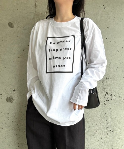 etta(エタ)の「プリントロゴロンT/長袖Tシャツ(Tシャツ/カットソー・レディース・ホワイト・MEDIUM/LARGE/SMALL/X-SMALL/X-LARGE)」の4枚目の写真